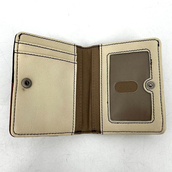 RELIC Calico Cat Leather Novely Small Mini Card Holder Wallet Size 4" x 3.5" - Picture 3 of 7